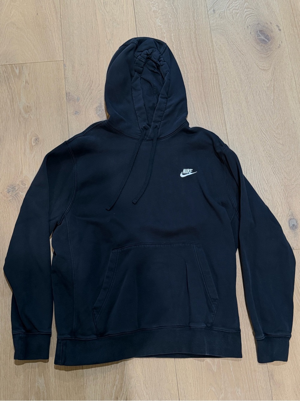 Nike Club Fleece Hoodie Black Mens Size Large